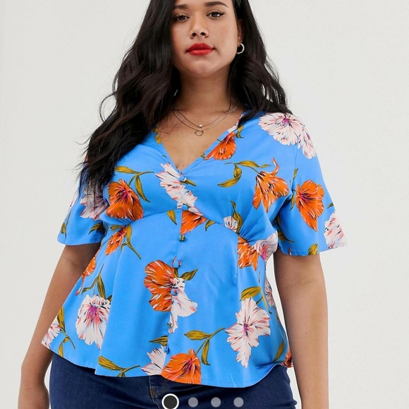 BNWT ASOS Influence tea blouse-plus size - Picture 6 of 8